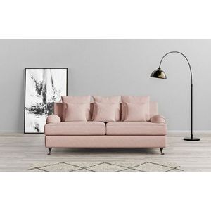 Driezitsbank - Roze - Vintage/Venge - 210 cm Breedte - 105 cm Diepte - 92 cm Hoogte