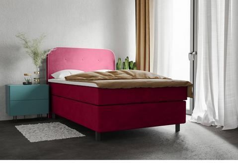 Places of Style Boxspringbett »Marausa«, mit Taschen-Federkernmatratze, mit dekorativer Kedernaht