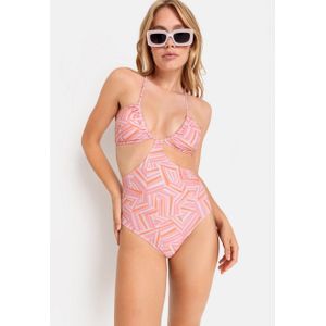 Look - Gedessineerd Badpak - Pink - Recycling-Polyamide