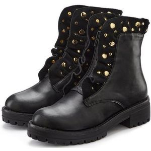 Lascana Laarzen met ritssluiting met glinsterende steentjes en kleine ruches, laarsjes, ankle boots