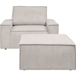 Home affaire Fauteuil Sherwood Loveseat en hocker als set, passend bij de bekleding-serie SHERWOOD