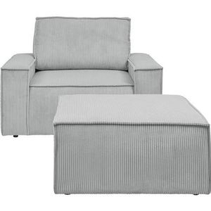 Home affaire Fauteuil Sherwood Loveseat en hocker als set, passend bij de bekleding-serie SHERWOOD