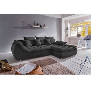 INOSIGN Ecksofa »Imola elegant und bequem, aktuelle Steppung im Sitz, L-Form«, wahlweise mit Bettfunktion
