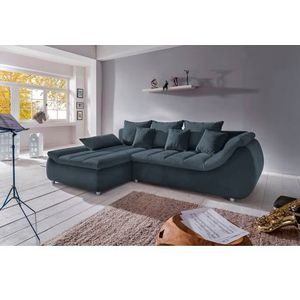 INOSIGN Ecksofa "Imola elegant und bequem, aktuelle Steppung im Sitz, L-Form", wahlweise mit Bettfunktion