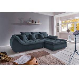 INOSIGN Ecksofa »Imola elegant und bequem, aktuelle Steppung im Sitz, L-Form«, wahlweise mit Bettfunktion
