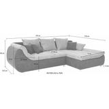 INOSIGN Ecksofa "Imola elegant und bequem, aktuelle Steppung im Sitz, L-Form", wahlweise mit Bettfunktion