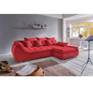 INOSIGN Ecksofa "Imola elegant und bequem, aktuelle Steppung im Sitz, L-Form", wahlweise mit Bettfunktion