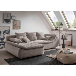 INOSIGN Ecksofa »Imola elegant und bequem, aktuelle Steppung im Sitz, L-Form«, wahlweise mit Bettfunktion