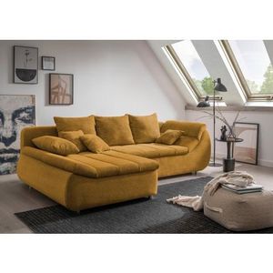 INOSIGN Ecksofa »Imola elegant und bequem, aktuelle Steppung im Sitz, L-Form«, wahlweise mit Bettfunktion