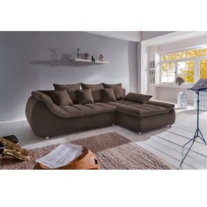 INOSIGN Ecksofa »Imola elegant und bequem, aktuelle Steppung im Sitz, L-Form«, wahlweise mit Bettfunktion