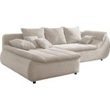 INOSIGN Ecksofa "Imola elegant und bequem, aktuelle Steppung im Sitz, L-Form", wahlweise mit Bettfunktion