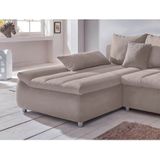 INOSIGN Ecksofa "Imola elegant und bequem, aktuelle Steppung im Sitz, L-Form", wahlweise mit Bettfunktion