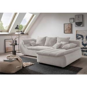 INOSIGN Ecksofa »Imola elegant und bequem, aktuelle Steppung im Sitz, L-Form«, wahlweise mit Bettfunktion