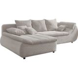 INOSIGN Ecksofa »Imola elegant und bequem, aktuelle Steppung im Sitz, L-Form«, wahlweise mit Bettfunktion