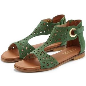 LASCANA Sommerschuh Sandale Sandalette, Sommerschuh aus hochwertigem Leder mit Cut-Outs