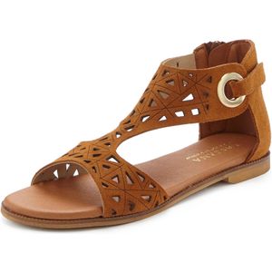 LASCANA Sommerschuh Sandale Sandalette, Sommerschuh aus hochwertigem Leder mit Cut-Outs
