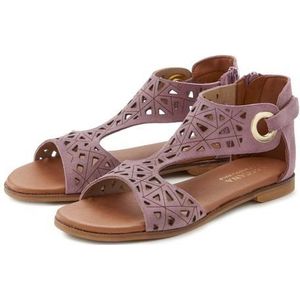 LASCANA Sommerschuh Sandale Sandalette, Sommerschuh aus hochwertigem Leder mit Cut-Outs