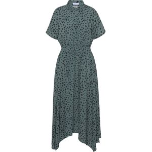 Blousejurk - Groen/Zwart - All-over Print - Knoopsluiting