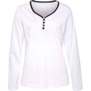 Vivance - Pyjama Top - Kleur - Materiaal - Korte Decoratieve Knoopsluiting