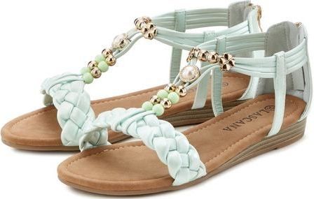 LASCANA Sandale "Sommerschuh", Sandalette, Sommerschuh mit raffiniertem Riemchen VEGAN
