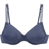 Beugelbikini - Nachtblauw - Glinstergaren - Gewatteerde Softcups
