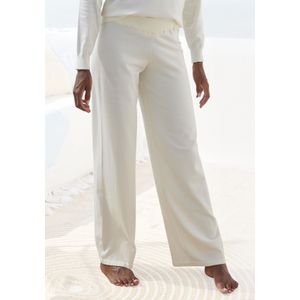 Lascana - Tricotbroek - Loungebroek - Cream - 50% Bovenmateriaal