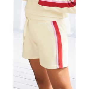 Vivance Sweatshort - Korte Broek - Crème/Rood - Loungewear - Met Contrastband