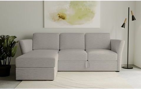 Home affaire Ecksofa »Lavars, L-Form, Schlafsofa«, mit Bettfunktion und Stauraum, in zwei verschiedenen Bezugsqualitäten