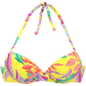 Look - Gedessineerd Push-up Bikini - Geel - Met Beugel - Handwas