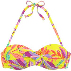 Look - Bandeau Bikini - Geel Gedessineerd - Gewatteerd