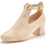 Lascana - Knielaarzen - Beige - Laarzen met Blokhak en Zachte Binnenzool - VEGAN