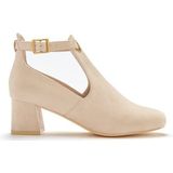 Lascana - Knielaarzen - Beige - Laarzen met Blokhak en Zachte Binnenzool - VEGAN