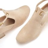 Lascana - Knielaarzen - Beige - Laarzen met Blokhak en Zachte Binnenzool - VEGAN