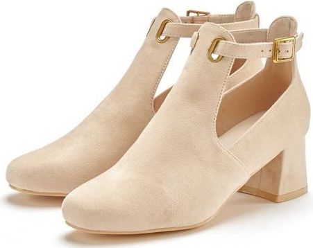 Lascana - Knielaarzen - Beige - Laarzen met Blokhak en Zachte Binnenzool - VEGAN