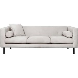 Driezitsbank - Crème - Zwart - 218 cm Breedte - 74 cm Diepte - 83 cm Hoogte
