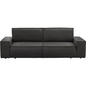 Slaapbank - Houtskool - Zwart - 257 cm Breedte - 106 cm Diepte - 85 cm Hoogte