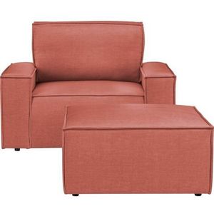 Home affaire Fauteuil Sherwood Loveseat en hocker als set, passend bij de bekleding-serie SHERWOOD