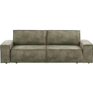 Home affaire 3-Sitzer »SHERWOOD Schlafsofa (257cm) Cord, Samtvelours, Vintage-Lederoptik«, Schlaffunktion mit Bettkasten (ca. 136/200cm)