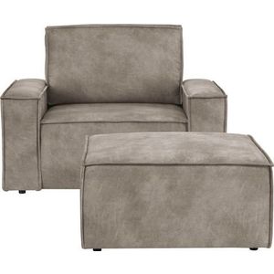 Home affaire Fauteuil Sherwood Loveseat en hocker als set, passend bij de bekleding-serie SHERWOOD