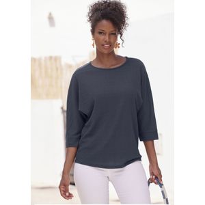 Vivance - Shirt - Navy - 3/4-mouwen - Van Kreukvrije Crêpe-kwaliteit