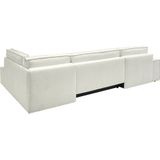 andas Wohnlandschaft FINNLEY U-Form XXL 329 cm, Schlafsofa, Schlaffunktion m. Bettkasten, (194/139 cm), Bouclé, Struktur und Cord