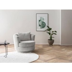 Leonique Draaibare fauteuil Maisie trendy stof mega cord, 360 graden draaibaar met 1 sierkussen 55 x 40 cm