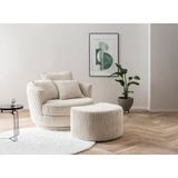 Leonique Drehsessel "MAISIE, Love Seat XXL Lese-Sessel, Big-Sessel mit Hocker,", (2 St.), Set in MEGA CORD und Web-Velours, drehbar 360 Grad