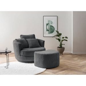 Leonique Draaibare fauteuil MAISIE, Love Seat XXL Lese-Sessel, Big-Sessel mit Hocker(2 stuks)