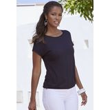 Vivance Kurzarmshirt »mit Gummizug im Bund«, (2er-Pack), aus weichem Viskose-Stretch