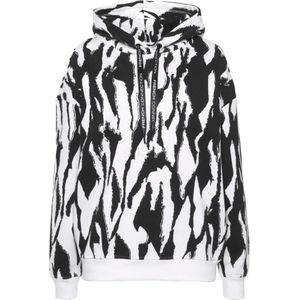 Hoodie - Zwart/Wit Gedessineerd - Met Capuchon - All-over Print