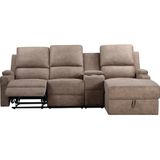 Home affaire Ecksofa "Napori Multimediasofa, 3er Kinosessel XXL, L-Form,", Kinosofa mit Relaxfunktion, Getränkehalter, Staufach und Staukasten