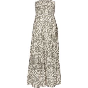 Bandeaujurk - Kaki/Beige - All-over Print - Met Animalprint