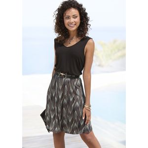 Jerseyjurk - Groen/Zwart - Elastisch - Mouwloos - V-hals