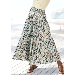 Culotte - Zandkleur - Met All-Over Print - Extra Wijde Pijpen